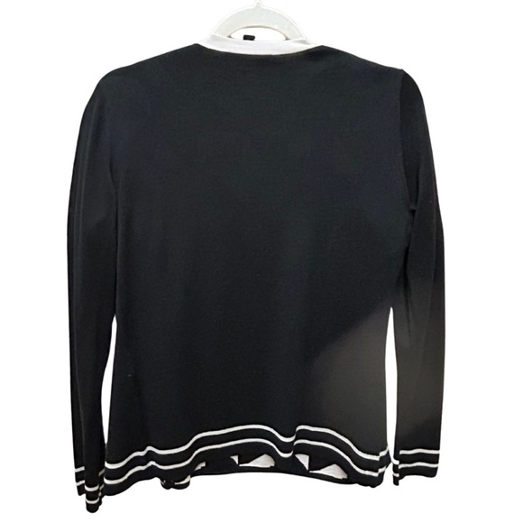 S MaxMara Pure New Wool Black & Cream Cardigan - Size M - Picture 8 of 8